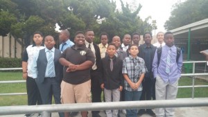Boys from Animo Western and Phillis Wheatley Middle School